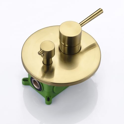 Sumerain Brushed Gold Shower System with Rain Head and Hand Shower
