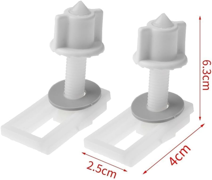 Wentoenapp 2Pcs Toilet Seat Screws Nuts with Washers Kit