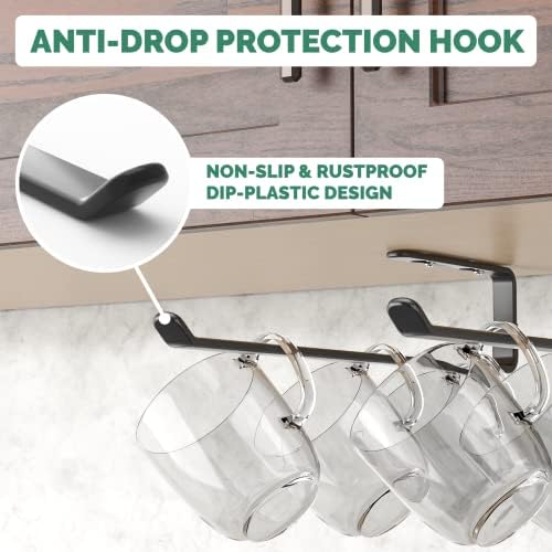 Amazer 3 Pack Mug Holder Under Cabinet Black