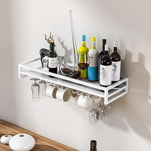 SDdPulse Wall-Mount Wine Rack with Glass Hangers - 60cm Durable and Space-Saving