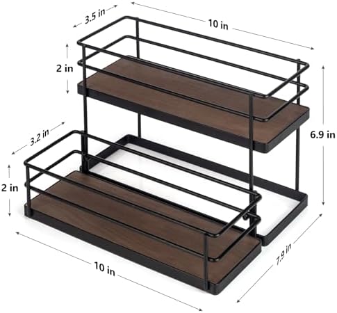 6 Bottle Coffee Syrup Organizer 2 Tier Stand for Kitchen Bar 1