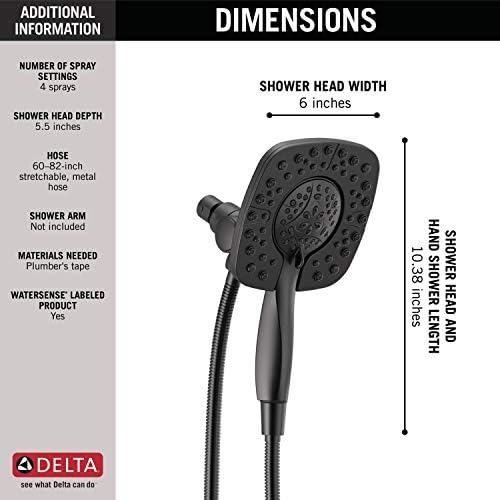 Delta 4-Spray In2ition Dual Shower Head with Handheld Matte Black
