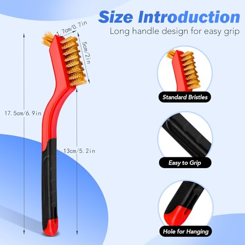 TOSEERY 6 Pcs Wire Brush Set for Cleaning and Rust Removal