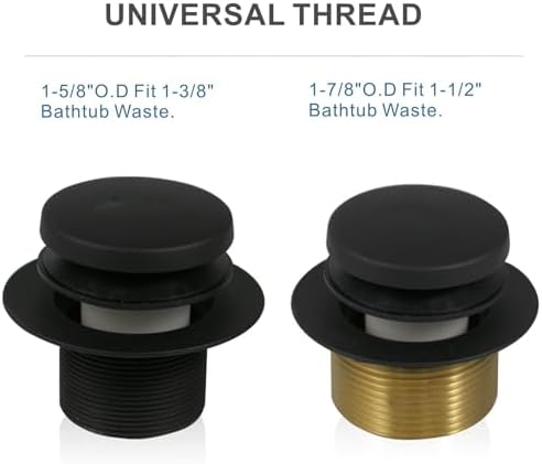 HIDROP Matte Black Tub Drain Conversion Kit