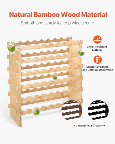 VEVOR 6-Tier Bamboo Wine Rack for 48 Bottles