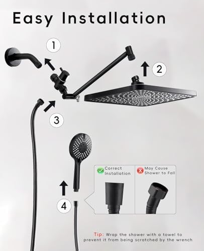 Jafeton 122 Rain Shower Head with Handheld Combo 1