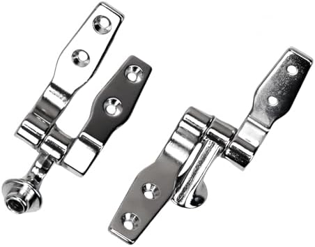Sturdy Chrome Toilet Seat Hinges with Screws Nuts 1 Set