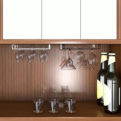 GeLive 10 Inch Under Cabinet Wine Glass Rack Set of 2 Black 1