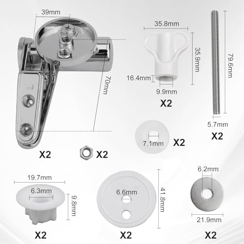 CRIDENG Toilet Lid Hinge Set with Soft Close Mechanism