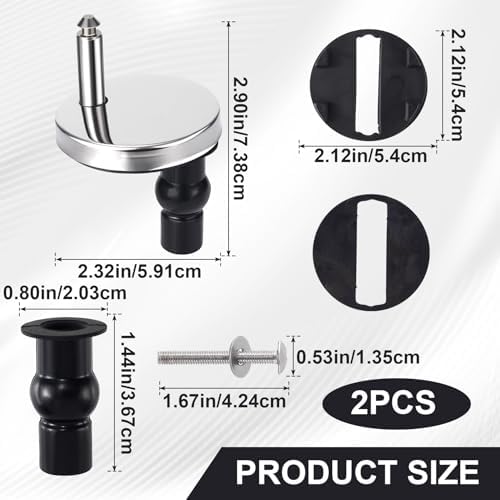 HINZIC 2Pcs Universal Toilet Seat Hinge Replacement Kit 6mm