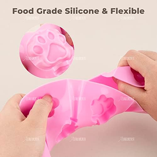 AUEAR 2 Pack Paw Silicone Lollipop Molds with Sticks 1