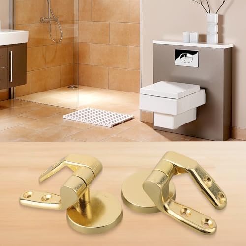 2Pcs Heavy Duty Gold Toilet Hinges Set