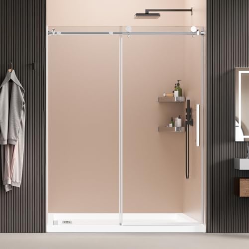 Kosmonia 56-60Wx74H Frameless Sliding Shower Door