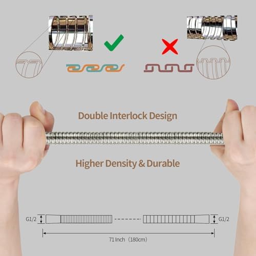 BOZYBO 71 Inch Stainless Steel Shower Hose 1
