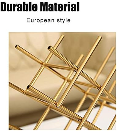 Stylish Gold Wine Rack - 6 Bottle Freestanding Metal Storage
