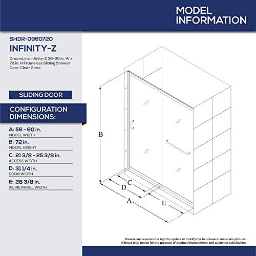 DreamLine Infinity-Z Clear Sliding Shower Door Kit Brushed Nickel