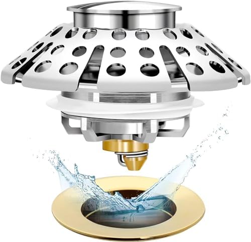 Anlige Bathtub Drain Stopper with Hair Catcher 1