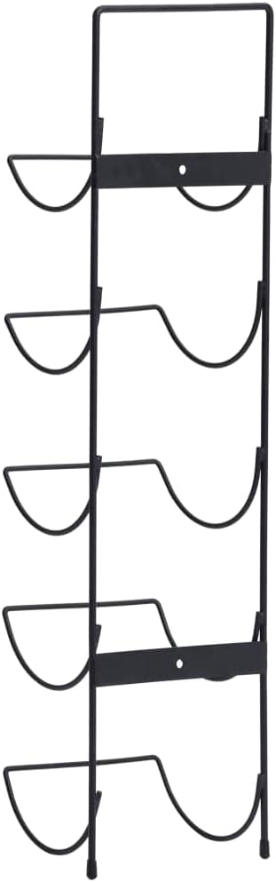 Wall Mounted Wine Rack for 5 Bottles Black Iron Industrial Style 1