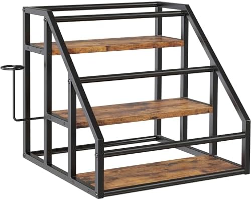 Vantimo Coffee Syrup Rack Organizer 3 Tier Rustic Brown 1