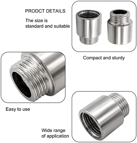 2 Pcs 30mm Shower Head Extension Stainless Steel Adapter