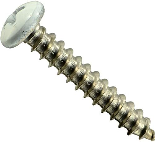 White Phillips Pan Sheet Metal Screws 8x1 1