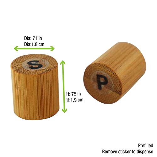 PACKNWOOD 210BKPS Bamboo Salt Pepper Set Prefilled - 100 pcs