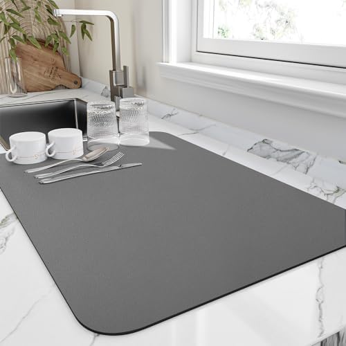 HotLive Dish Drying Mat - 16x18 Non-Slip Heat Resistant Easy to Clean