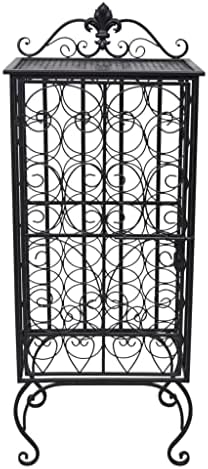 BIGBARLEY 28-Bottle Metal Wine Rack Cabinet