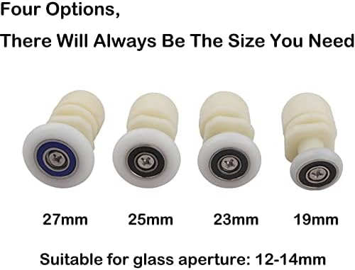 Qikuver 4PCS Shower Door Rollers Replacement 23MM