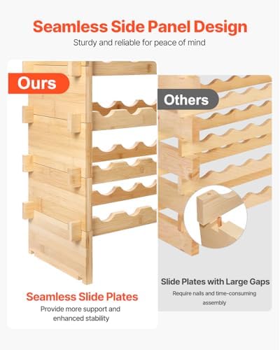 VEVOR 8-Tier Stackable Wine Rack for 72 Bottles