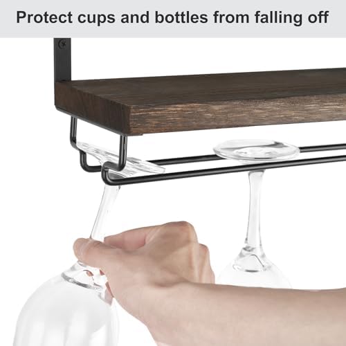 Mkono Wall Mounted Wine Rack Set of 2