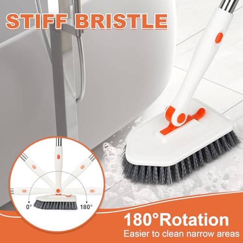 MOSEN 3 in 1 Long Handle Scrub Brush Set