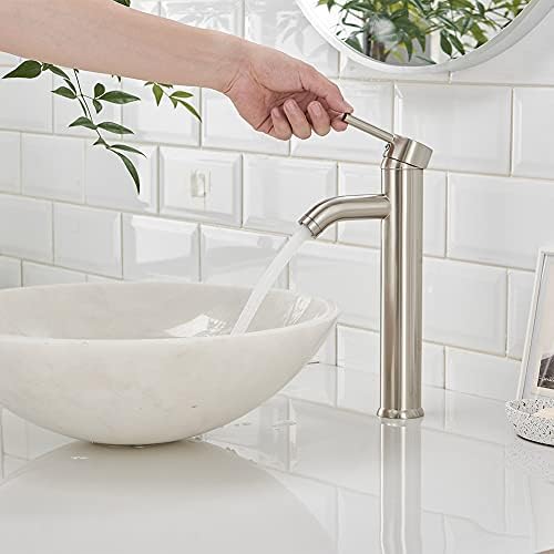 NICTIE Brushed Nickel Deck Mount Single Handle Bathroom Faucet 1