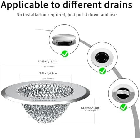 TRAPMATE 304 Stainless Steel Drain Hair Catcher