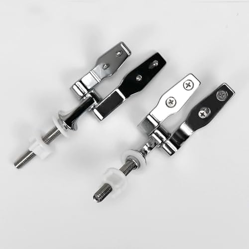 Sturdy Chrome Toilet Seat Hinges with Screws Nuts 1 Set
