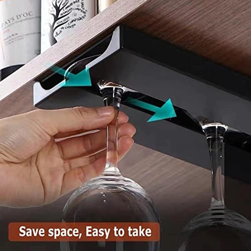 Wine Glass Holder 2 Pack Black Plastic Stemware Rack