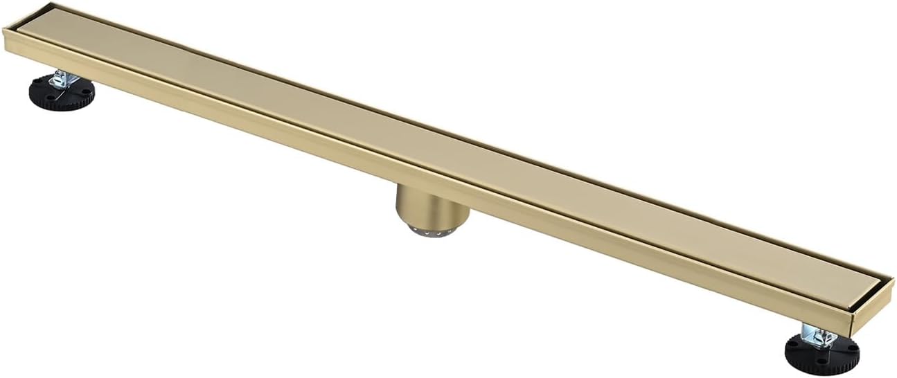 36 Inches Linear Shower Drain with Hair Strainer and Leveling Feet 1