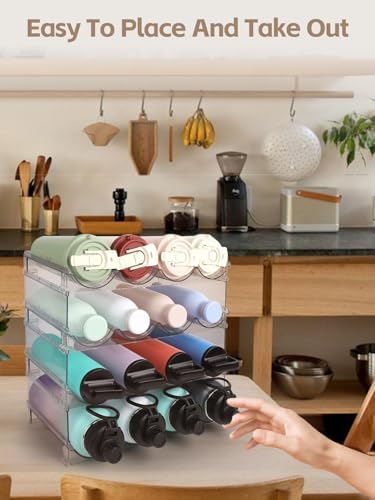 TIDY SAVANT 4 Pack Stackable Wine Water Bottle Rack