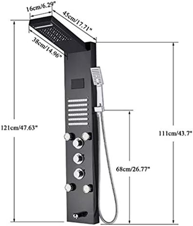 Gougeltd Waterfall Shower Panel with Massage Jets