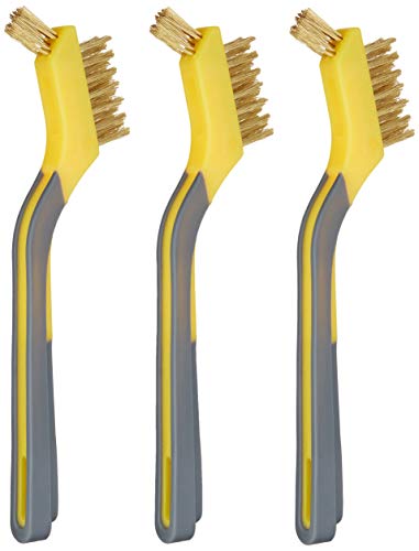 Amazon Basics Brass Mini Brushes 3-Pack 12 Inch YellowGrey 1