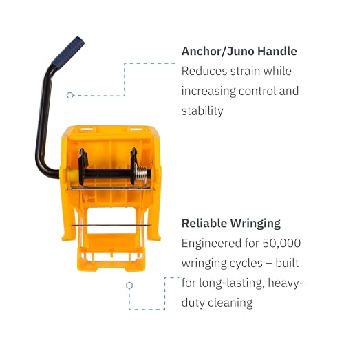 Carlisle 26-Quart Commercial Mop Bucket with Side-Press Wringer Durable Yellow