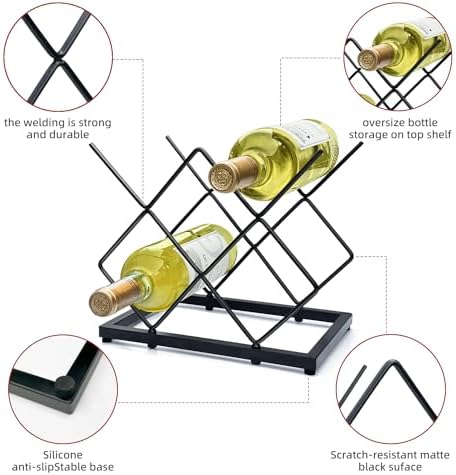 MCSAPIL Tabletop Wine Rack 5 Bottle Capacity