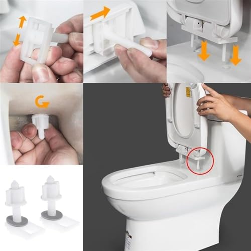 Wentoenapp 2Pcs Toilet Seat Screws Nuts with Washers Kit