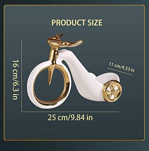 LIULIMI Ceramic Bike White Statue Wine Rack