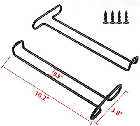 GeLive 10 Inch Under Cabinet Wine Glass Rack Set of 2 Black 1