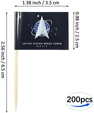 JBCD Space Force Toothpick Cupcake Toppers 200pcs