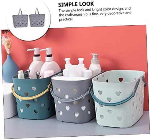 DRESSOOS 2pcs Handheld Plastic Storage Baskets for Bathroom and Home Use