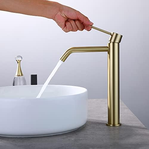 Brushed Gold Vessel Sink Faucet Single Handle