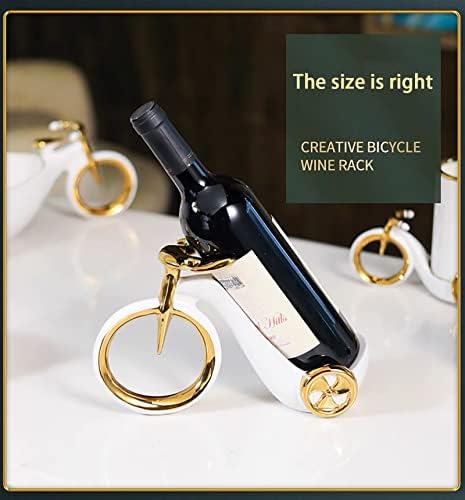 LIULIMI Ceramic Bike White Statue Wine Rack