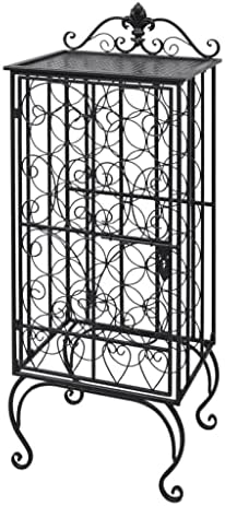 BIGBARLEY 28-Bottle Metal Wine Rack Cabinet
